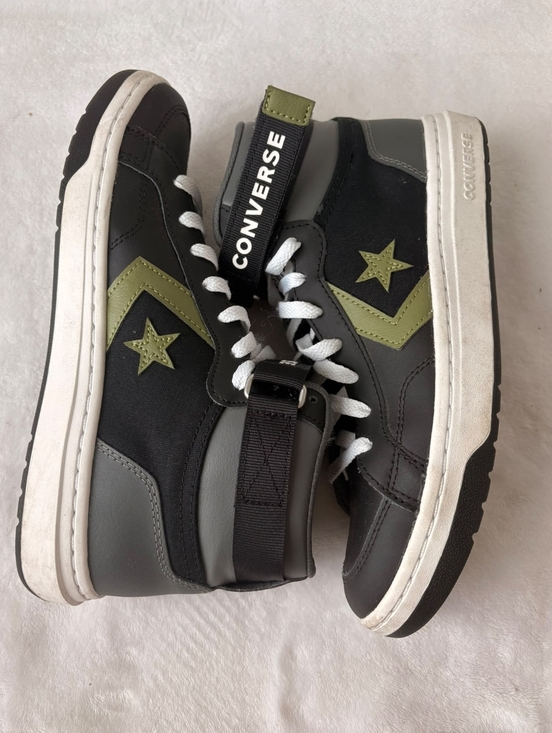 Converse Other - Converse Black & Olive Green High-Top Sneakers